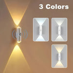 lampe murale rechargeable led détecteur mouvement réglable moderne clips marron clair aspect bois naturel