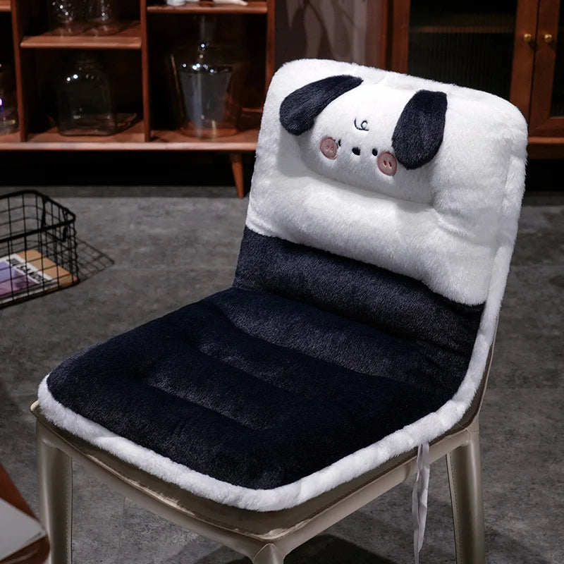 coussin chaise mousse mémoire forme peluche panda confortable anti décubitus animé doux vert marron