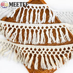 franges macramé blanc noir motifs géométriques boho artisanal 5mètres