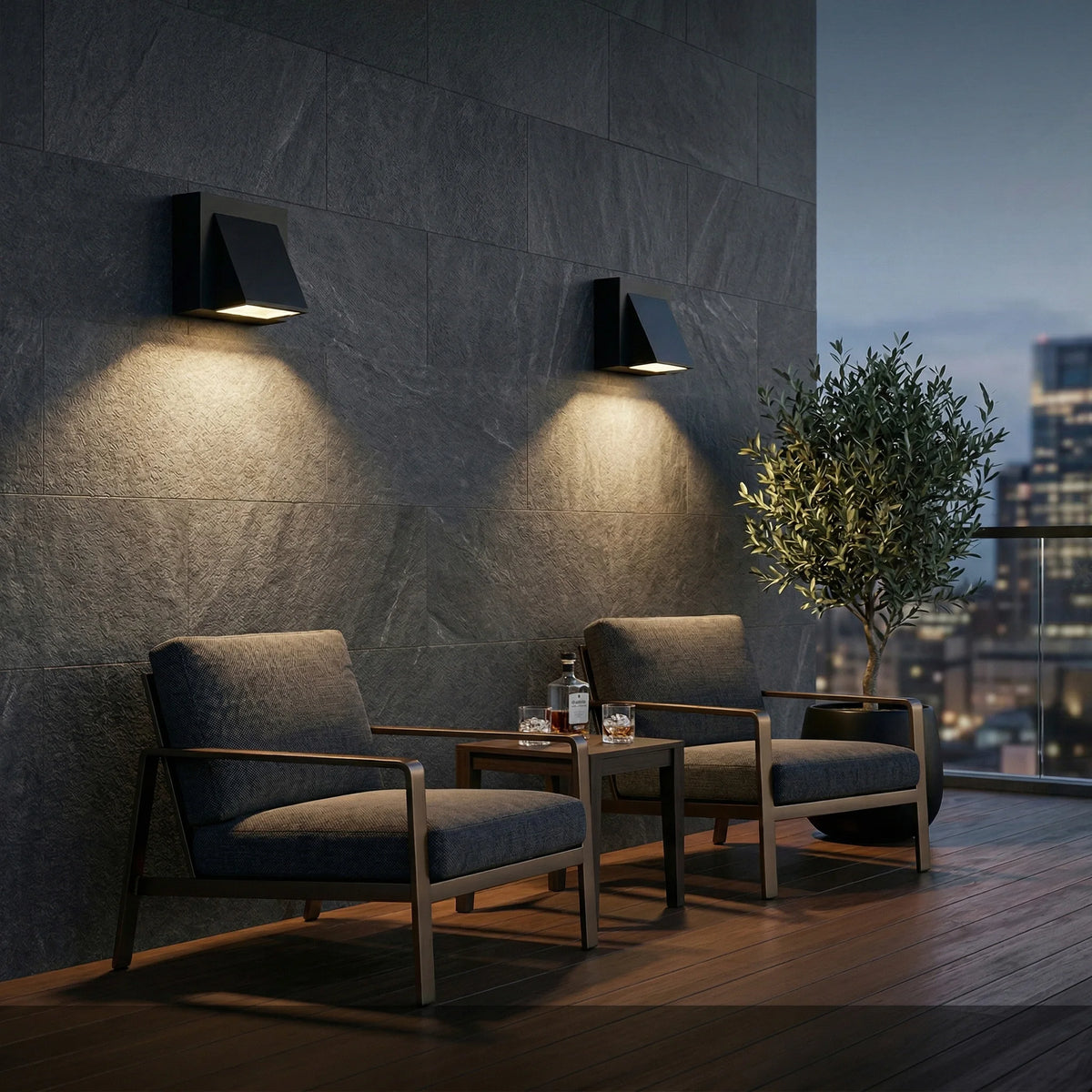 applique murale led moderne ip65 noir mat extérieure 3w 4000k 85v 265v abs