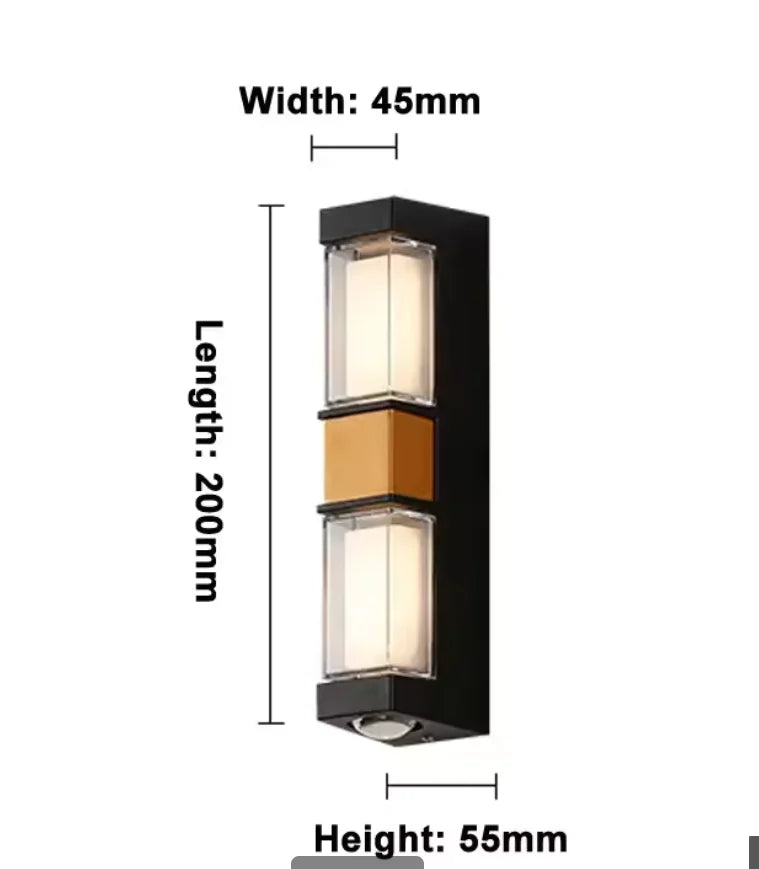 applique murale led moderne extérieure noir beige orange contemporaine minimaliste fixée mur aluminium ip65