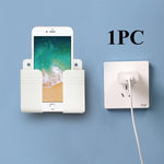 support mural rechargeable smartphones rangement télécommandes boîte adhésive moderne noir blanc