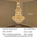 lustre classique doré cristal câbles suspension salon chambre lumière 4000k 3000k 6000k