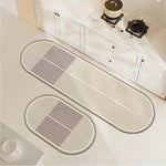 tapis sol moderne beige clair rayures horizontales antidérapant résistant taches lavable maison camping voyage