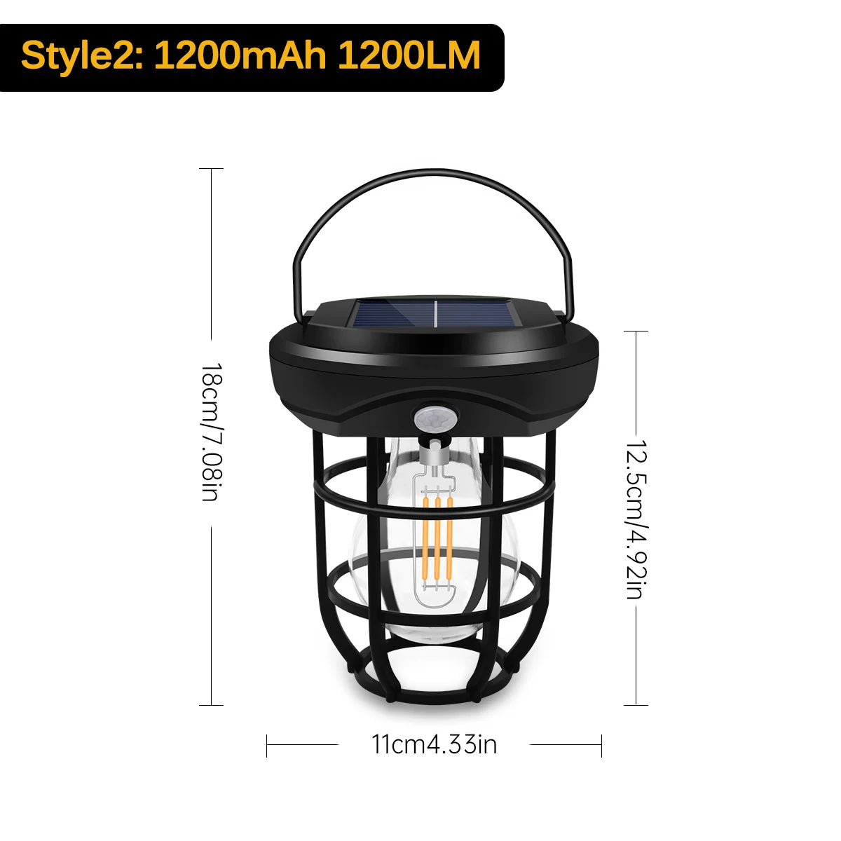 lampe solaire vintage filaire métal noir enfilade led étancheextérieur camping