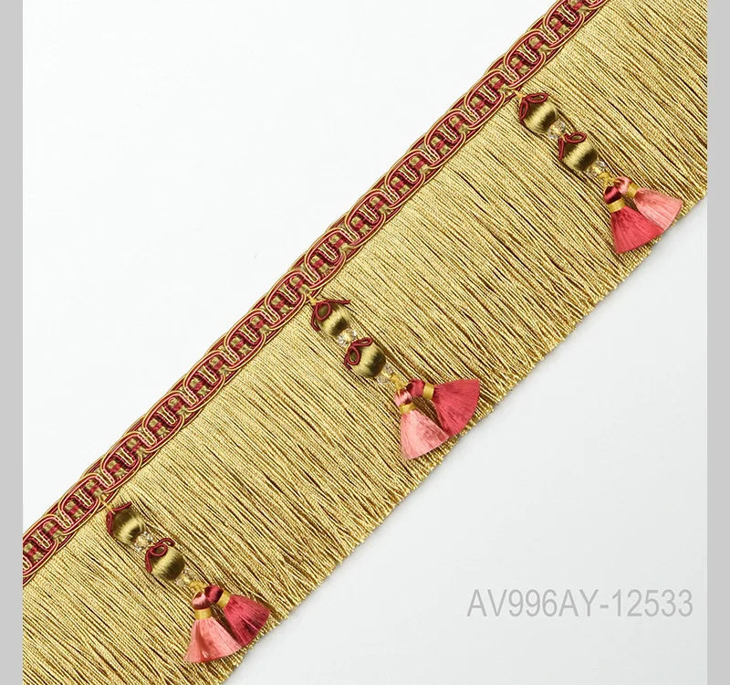 rubans décoratifs franges dentelles élégantes traditionnelles rose clair doré violet vert olive gris clair