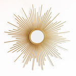 miroir decoratif or rayonnant vase transparent bouquet fleurs artificielles glamour chambre