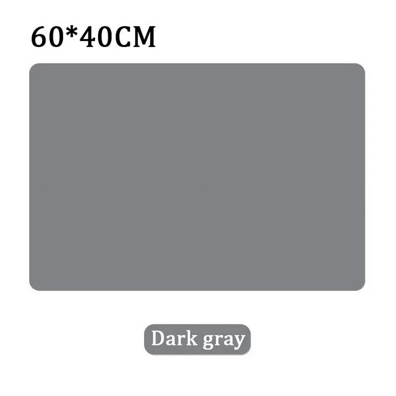 tapis table silicone moderne 60x40cm 40x30cm bleu jaune vert gris assiettes cuillers bols verres