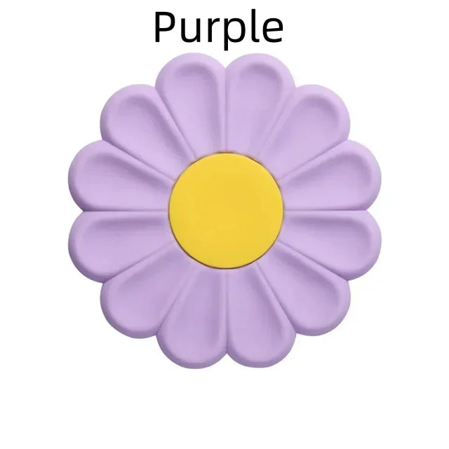 tapis silicone anti dérapant moderne fleuri violet vert jaune rose table placemat