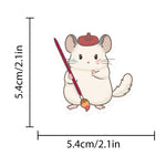 stickers dessin animé hamsters adhésifs blanc gris beige rose vert bleu orange jaune marron