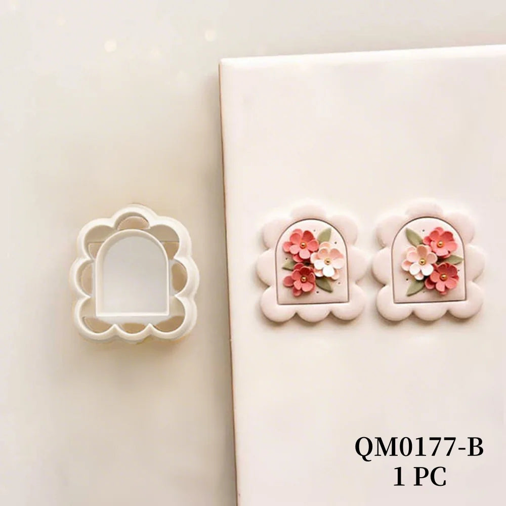 ciseaux embossing fleurs décoratives boucles d'oreilles artisanat outils modélisation céramique polymère découpe 3d blanc