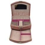 boîte bijoux cuir croco rose rouge violet classique cadenas rangement tiroir