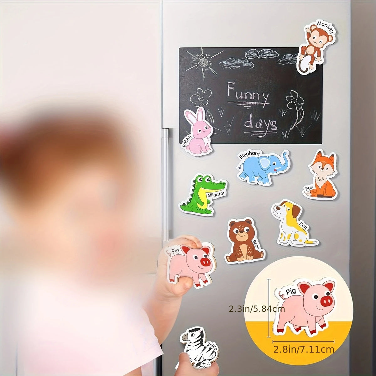 autocollants aimants animaux dessin animé pvc mignons variés couleurs cartoon