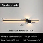 applique murale led noire moderne minimaliste effet lumineux linéaire contemporaine fixée mur 60 90