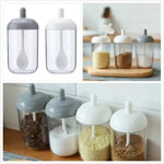 récipients épices condiments cuillère intégrée transparent moderne minimaliste respectueux environnement