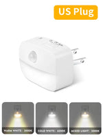 lampe nuit capteur mouvement blanc moderne compact ajustable luminosité couleur détecteur présence rechargeable