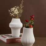 vases decoratifs silicone blanc gris rayures verticales moderne minimaliste