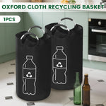 sac recyclage noir pliable oxford cloth 82l 115l multiple utilisation bouteilles plastique symbole recyclage