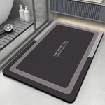 tapis bain antidérapant diatomite bleu gris moderne lavable fleurs animaux