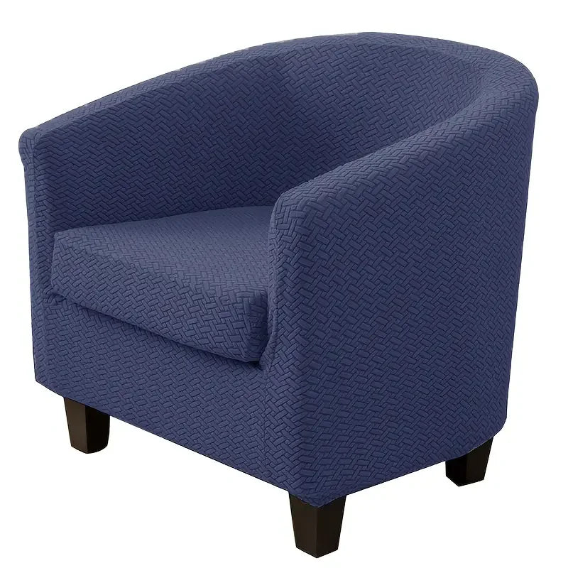 fauteuil moderne housse protectrice tissu motifs géométriques couleur beige gris adhésif fixations machine lavable