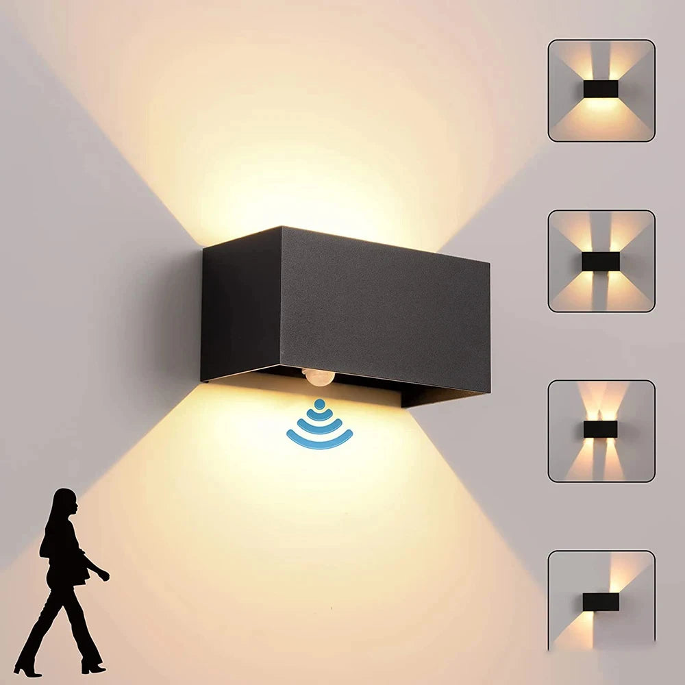 lampes murales modernes led noir blanc éclairage directionnel extérieur intérieur adjustable ip65