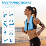 serviette sport bleu clair maille fine points noirs séchage rapide absorption élevée lavable machine