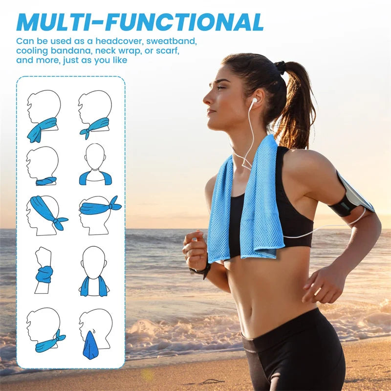 serviette sport bleu clair maille fine points noirs séchage rapide absorption élevée lavable machine