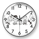horloge murale snoopy dessin animé noir blanc moderne fixations murs quartz