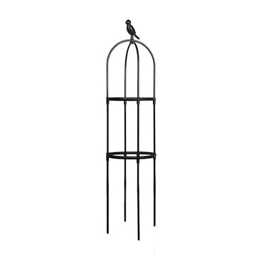 support plante grimpante structure circulaire plateaux horizontaux noir blanc moderne fonctionnel jardin fleur vigne