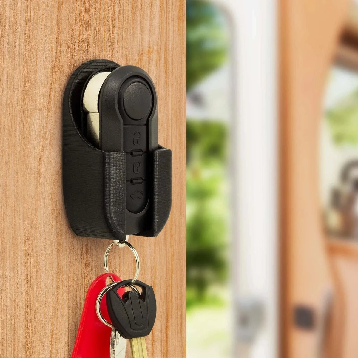 porte clés support clé voiture noir texturé moderne minimaliste mur vis fixations camping car