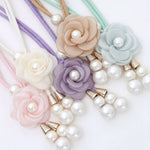 accessoires fenêtres attaches rideau fleurs couleur rose clair moderne décoratif