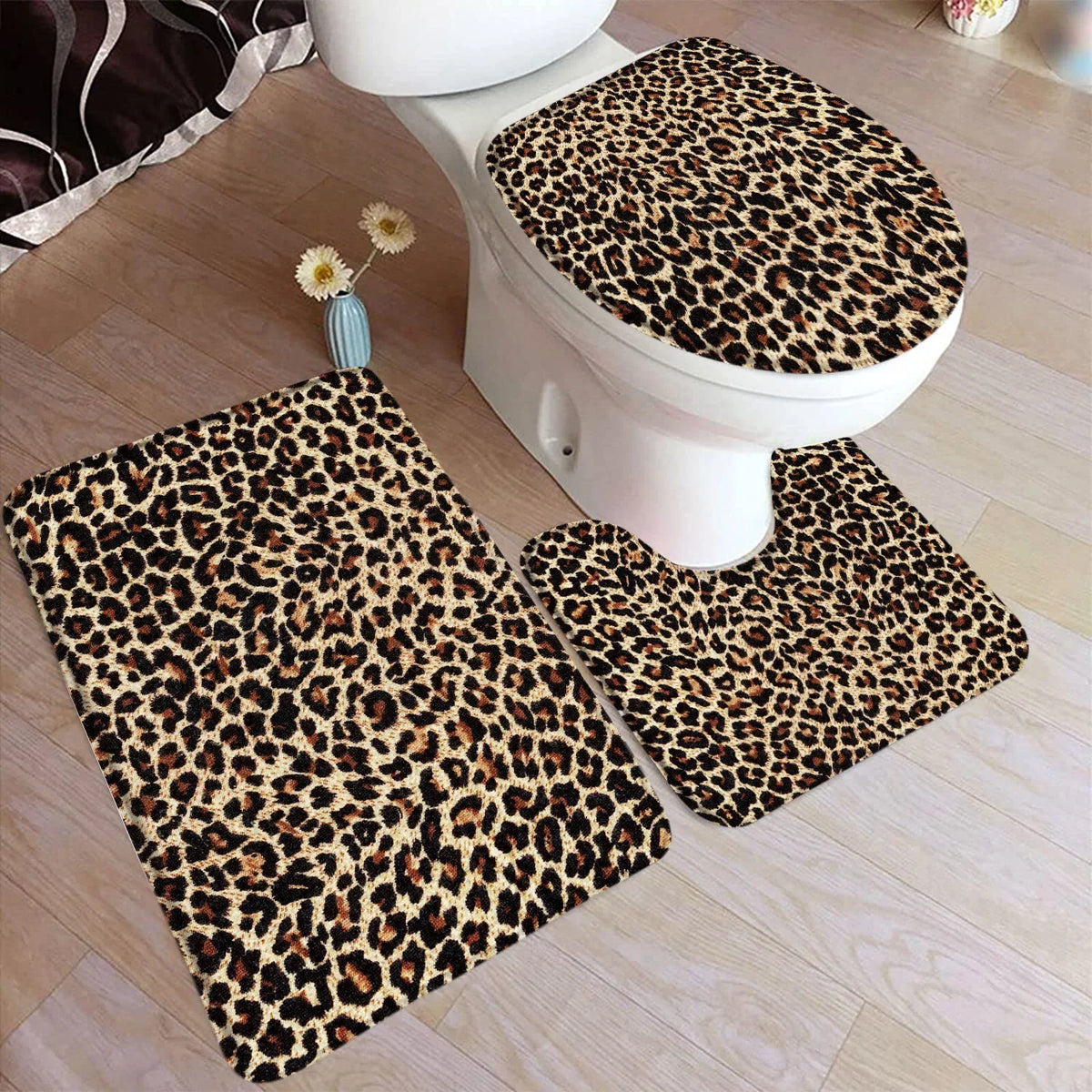 tapis bain moderne ensemble noir blanc adhésif tapis sol couvercle toilette minimaliste respectueux environnement