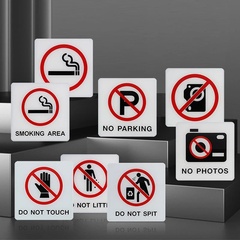 signalisation murale adhésive symbole interdiction cigarette parking caméra personne déchets no smoking