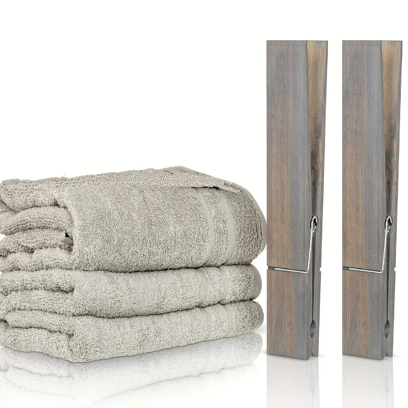 pinces linge modernes bois naturel fixées mur serviettes minimaliste
