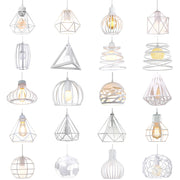suspension industrielle cage forgée blanche moderne minimaliste ampoule edison ajouré