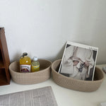panier rangement tissé réutilisable respectueux environnement moderne beige blanc stockage rangement cosmétiques collations