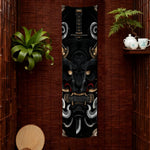 serviette bain art traditionnel japonais masque doré moderne noir blanc or
