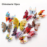 décoration murale papillons multicolores 3d aimants points adhésifs fête anniversaire mariage noël