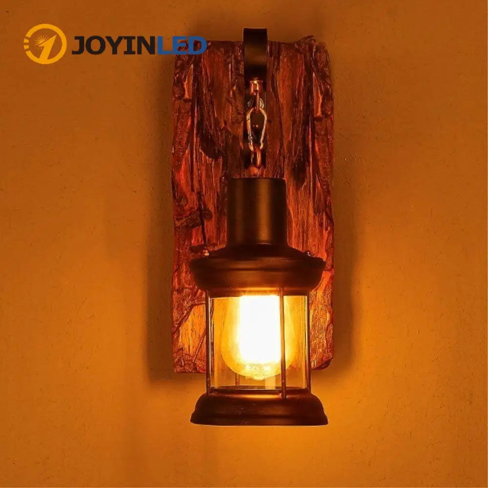 lampe murale vintage bois métal noir verre transparent bar restaurant rustique