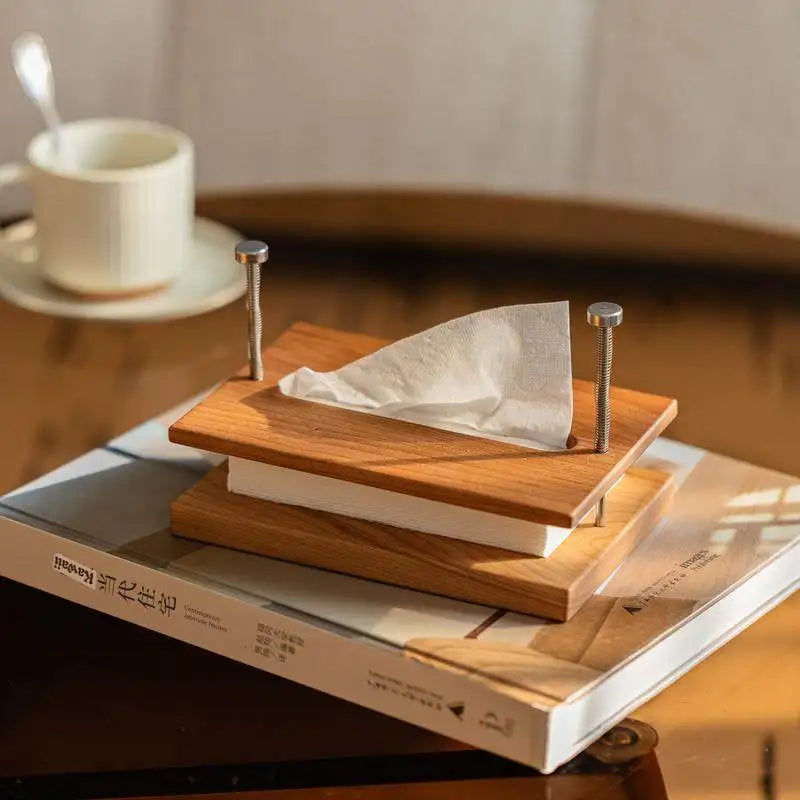 boîte mouchoirs bois naturel moderne minimaliste original salon rangement
