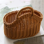 paniers rangement rotin marron clair tressage régulier rustique maison cuisine