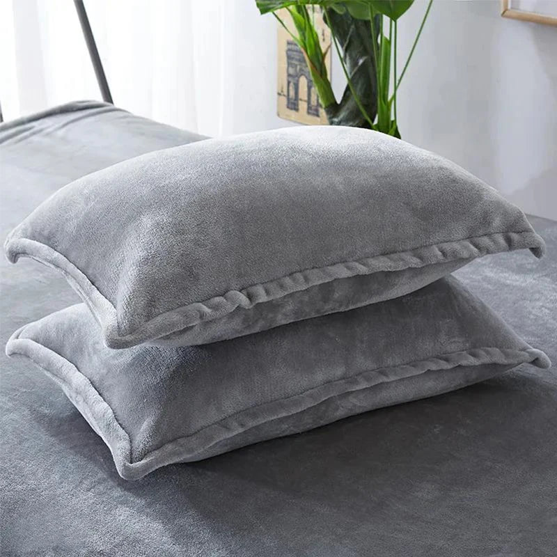 taies d'oreiller velours violet marron bleu rose gris 300 fils 48x74cm moderne respectueux environnement