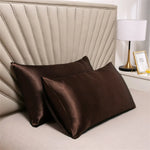 taies oreiller satin soie bleu marine rose noir contemporain opaques adhésives bébé maternité 51x76cm