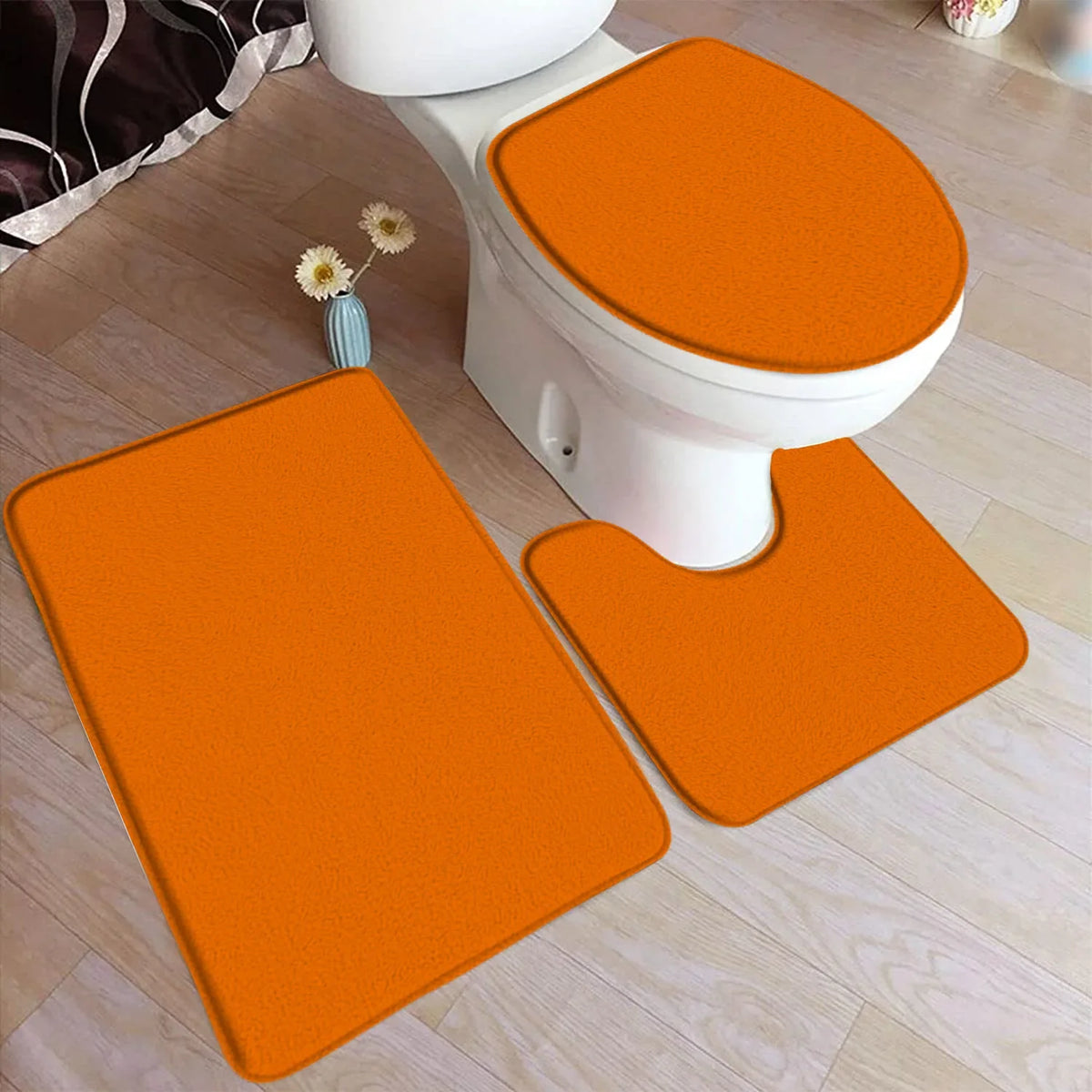 tapis bain moderne uni respectueux l'environnement noir rose clair bleu gris jaune rose foncé