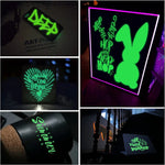 décoration murale fluorescente stickers diy panneau indicateur lettres motifs vert fluo