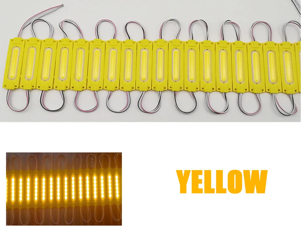 modules led cob 12v blanc vert bleu rouge orange jaune gris ip65 waterproof adhésifs