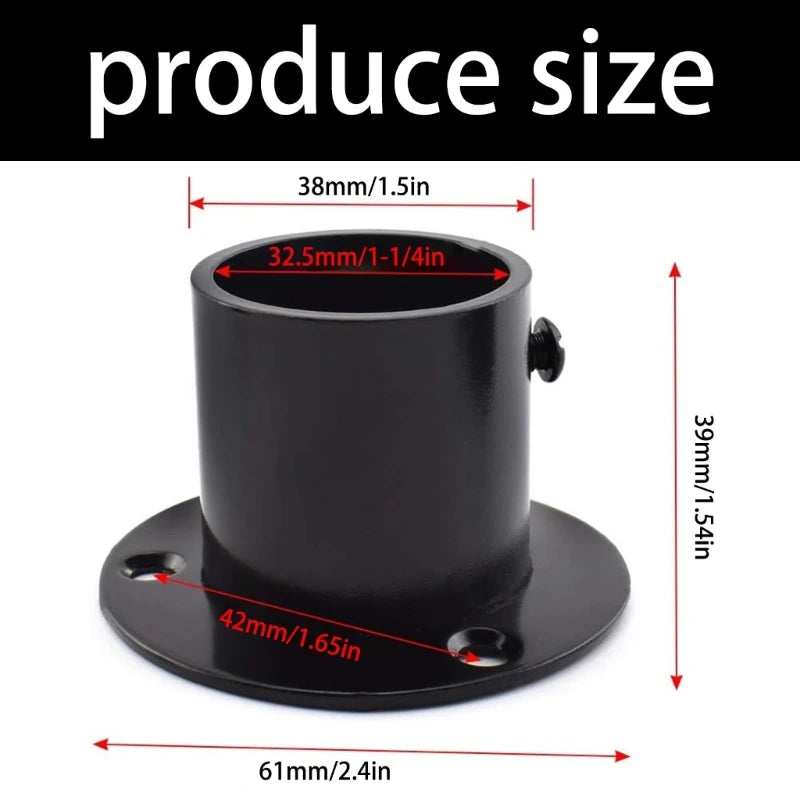 supports muraux acier inoxydable tringle rideau douche vêtements industriel moderne fixations vis chevilles robustes