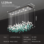 suspension lumineuse led moderne cristal transparent vert blanc