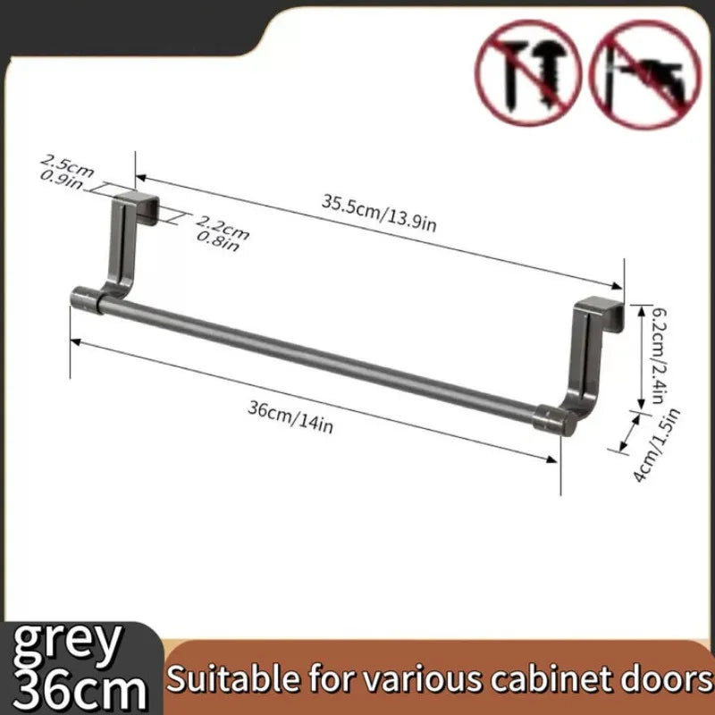 porte serviettes acier inoxydable étagère cuisine noir lisse moderne clips 23cm 36cm