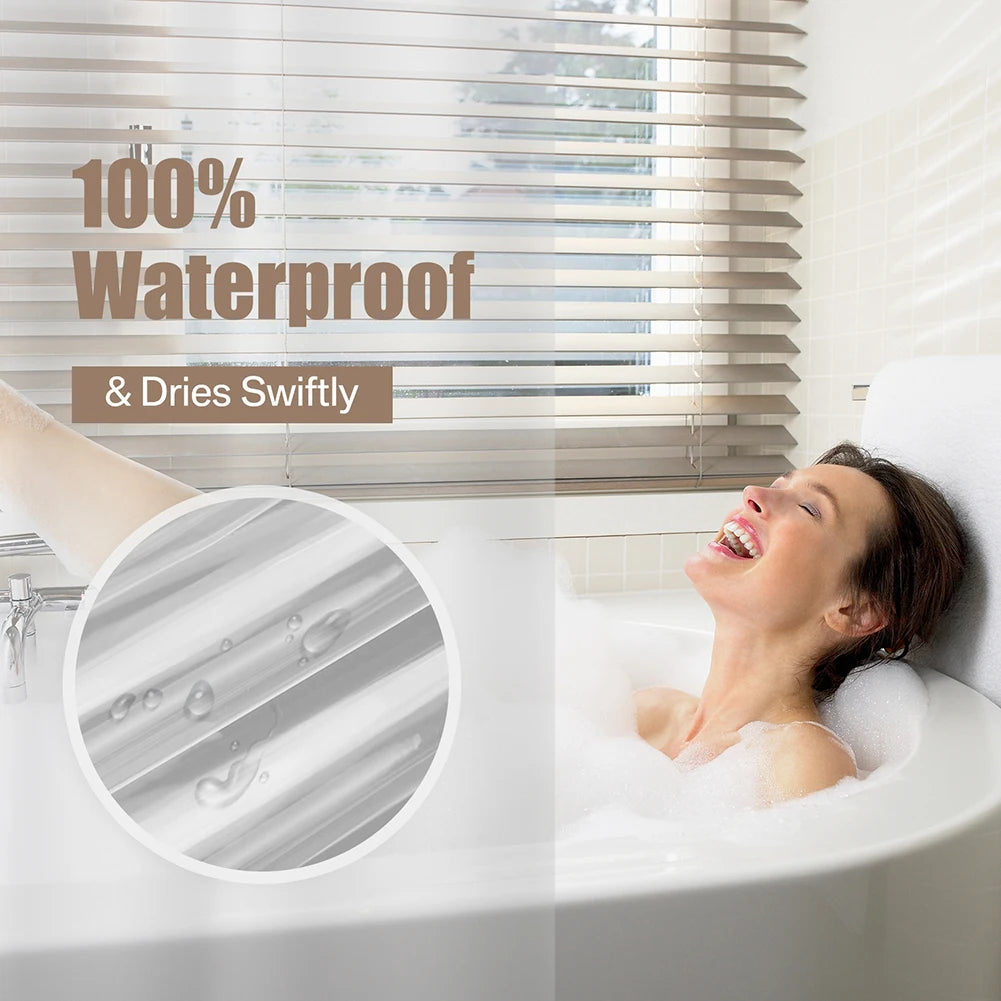 rideau douche transparent sans motif aimants métalliques respectueux environnement moderne 180x200cm